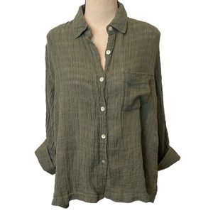 French Laundry | 100% linen button down blouse Sz L